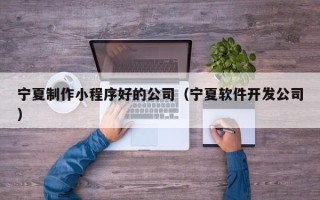 河北宁夏制作小程序好的公司（宁夏软件开发公司）